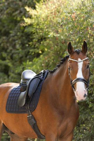 Molton katoenen zadeldek Navy