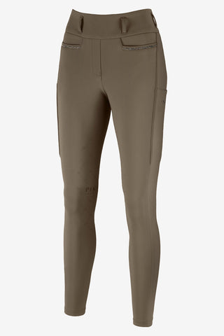 Linnett zimowe legginsy jeździeckie Slate Brown