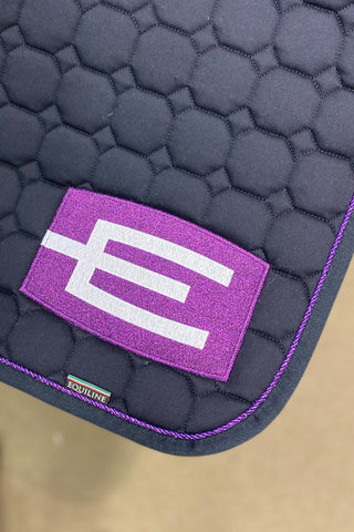 Octagon Saddle Pad E-Logo E20 S006 P112 Grey Black/White/Crystal
