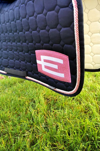 Octagon Saddle Pad E-Logo E20 S006 P112 Grey Black/White/Crystal