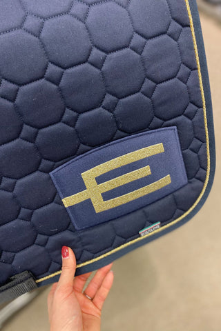 Octagon Saddle Pad E-Logo E20 S006 P112 Grey Black/White/Crystal