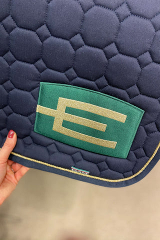 Octagon Saddle Pad E-Logo E20 S006 P112 Grey Black/White/Crystal