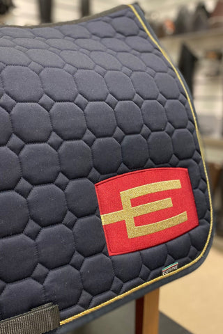 Octagon Saddle Pad E-Logo E20 S006 P112 Grey Black/White/Crystal