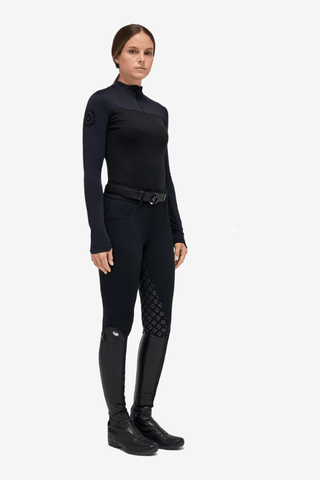 Cavalleria Toscana Orbit Wool Mock Zip Polo