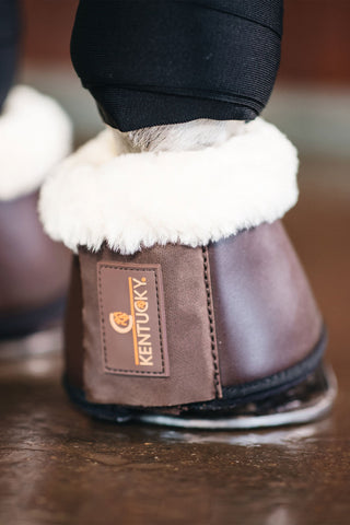 Bottes en cuir avec mouton artificiel marron