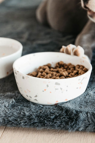 Miska dla psa z bambusa Terazzo