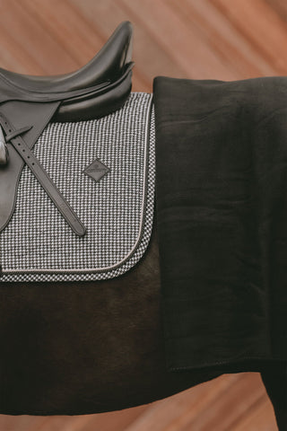 Tapis de Selle Pied-De-Poule Noir