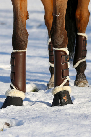 Guêtres Turnout cuir avant marron