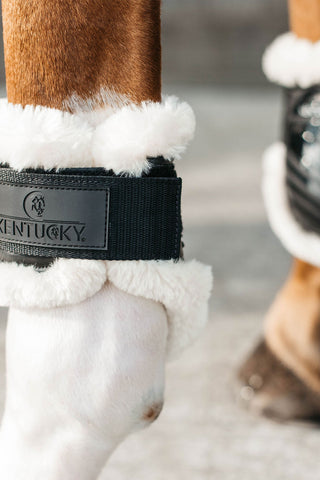 Vegane Hinterbein Gamaschen Lammfell Old Rose