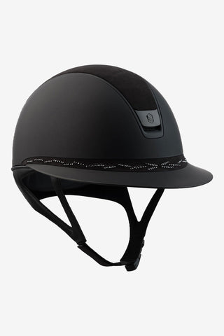 2.0 Shadowmatt Miss Shield Alcantara Top Frontal Band Flower Swarovski Svart