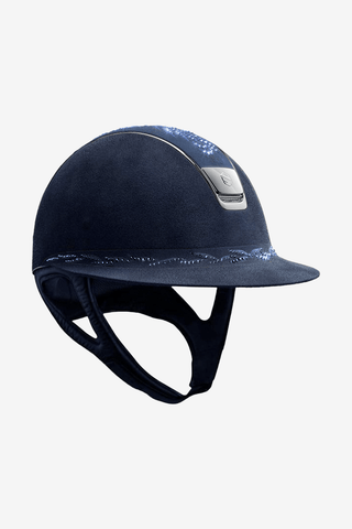 Samshield Premium Miss Blå Flower Swarovski Ridhjälm